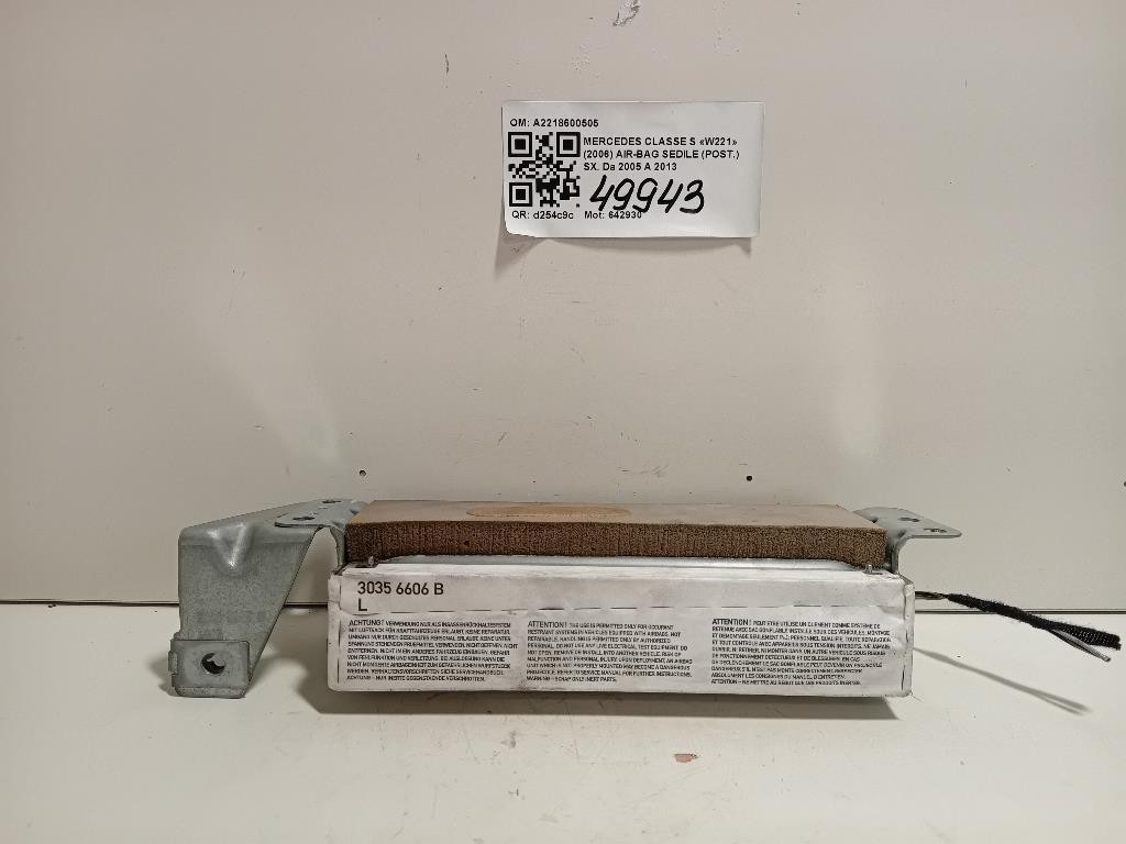 Air-bag Sedile POST SX A2218600505 Mercedes Classe S W221 2006