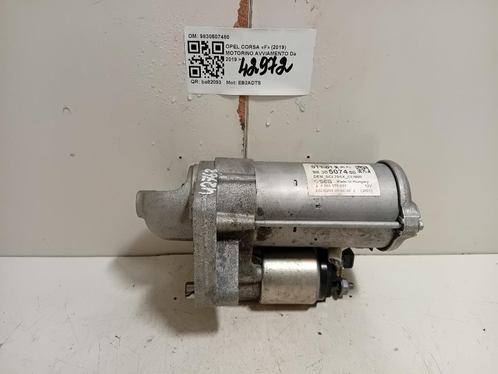 Motorino Avviamento 9830507480 Opel Corsa F 2019
