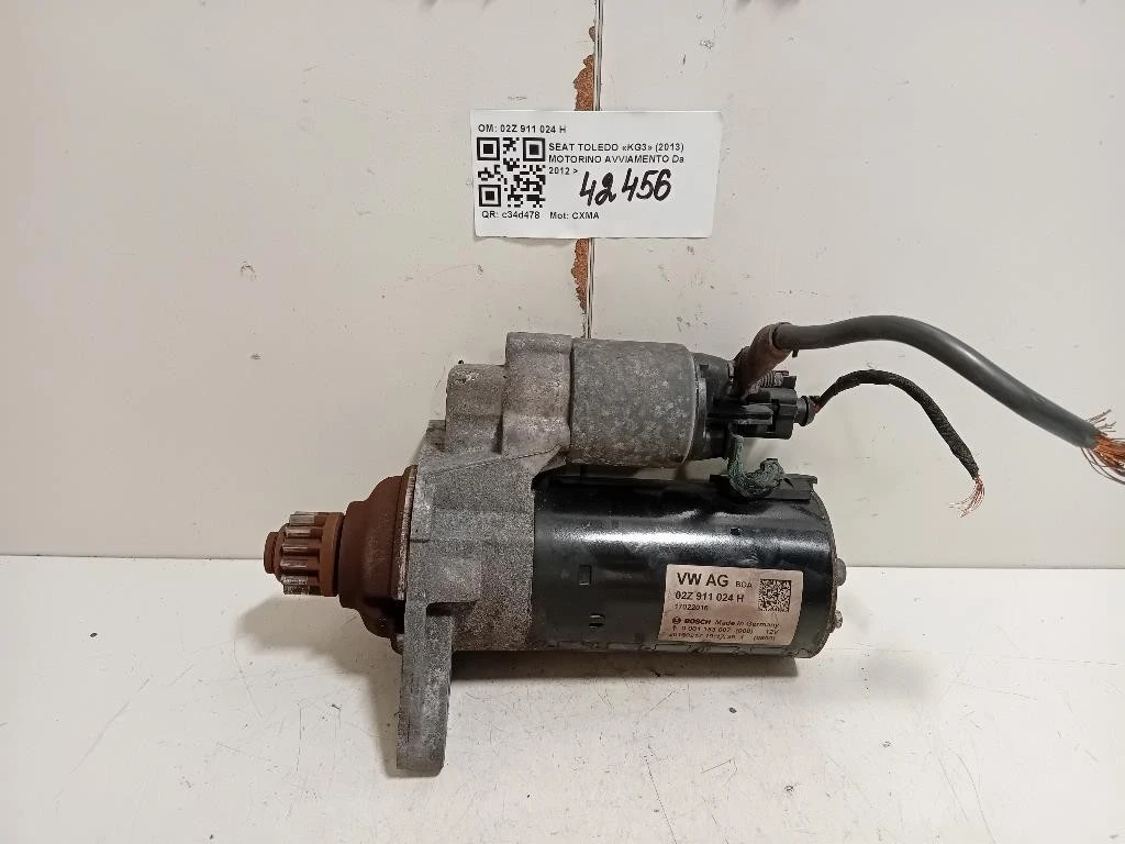 Motorino Avviamento 02Z 911 024 H Seat Toledo KG3 2013