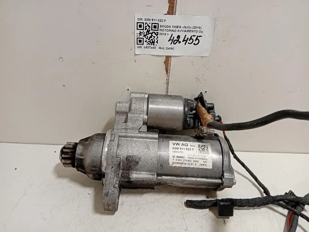 Motorino Avviamento 02M 911 022 F Skoda Fabia NJ3 2018