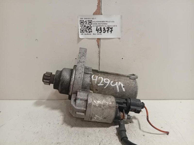 Motorino Avviamento 0AM 911 023 T Volkswagen POLO VI 2009
