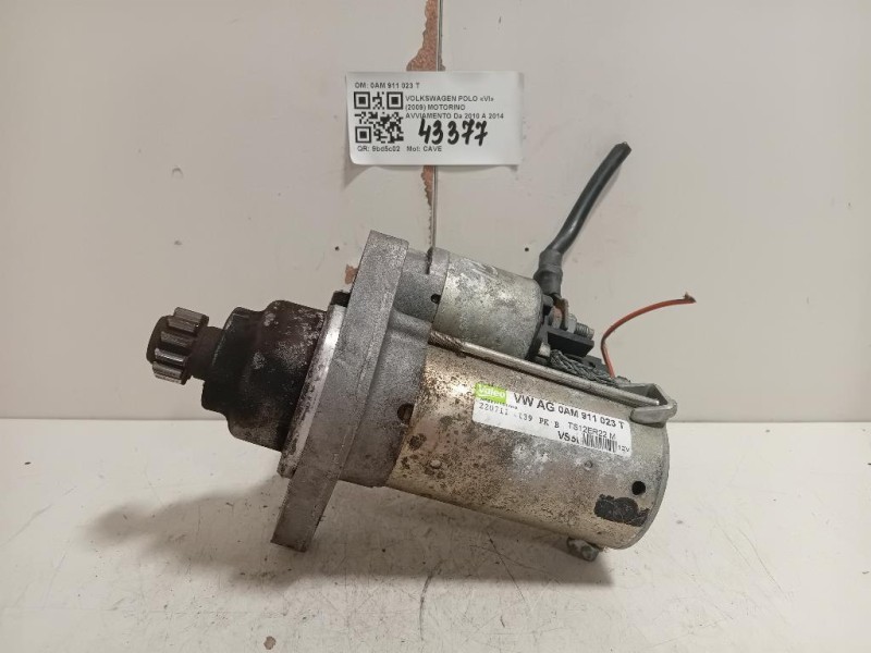 Motorino Avviamento 0AM 911 023 T Volkswagen POLO VI 2009