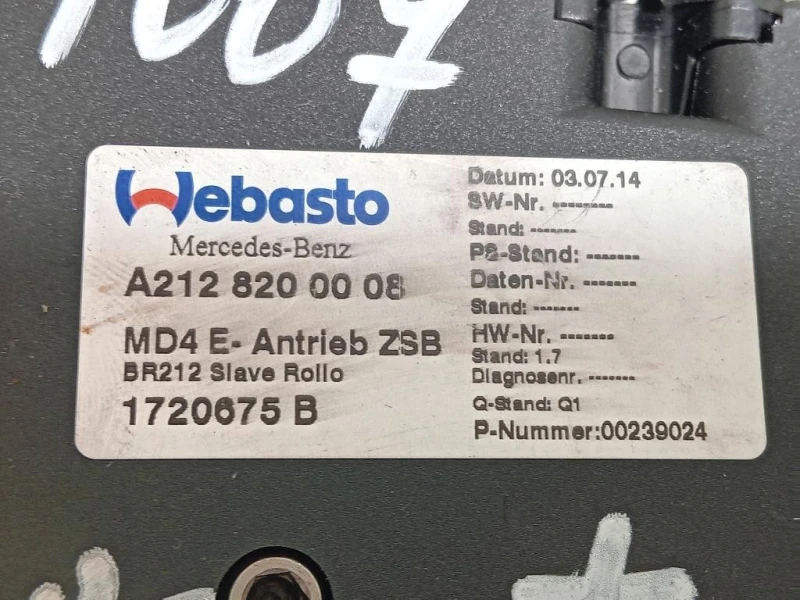Motorino Elettrico Tetto Scorrevole DX A2128200008 Mercedes Classe E W212 2013