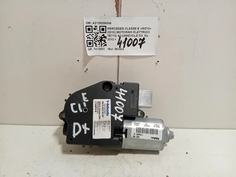 Motorino Elettrico Tetto Scorrevole DX A2128200008 Mercedes Classe E W212 2013