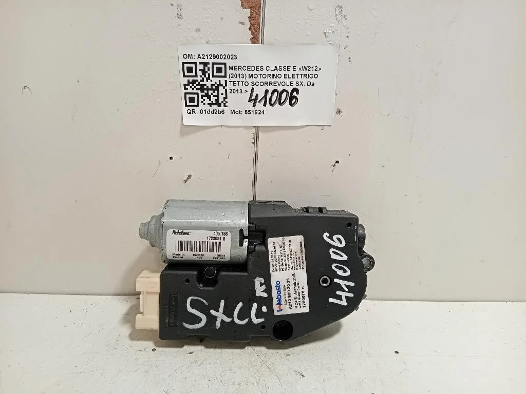 Motorino Elettrico Tetto Scorrevole SX A2129002023 Mercedes Classe E W212 2013