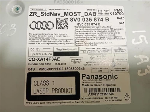 Navigatore Satellitare 8V0035874B Audi A3 8VA Sportback 2012