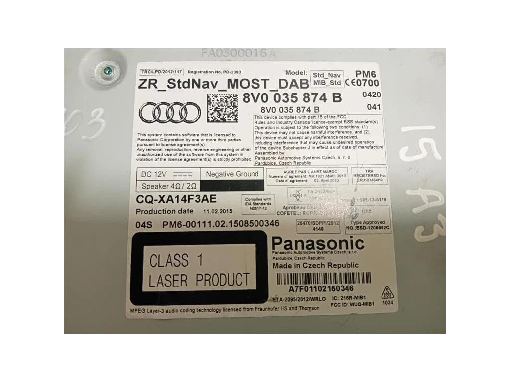 Navigatore Satellitare 8V0035874B Audi A3 8VA Sportback 2012