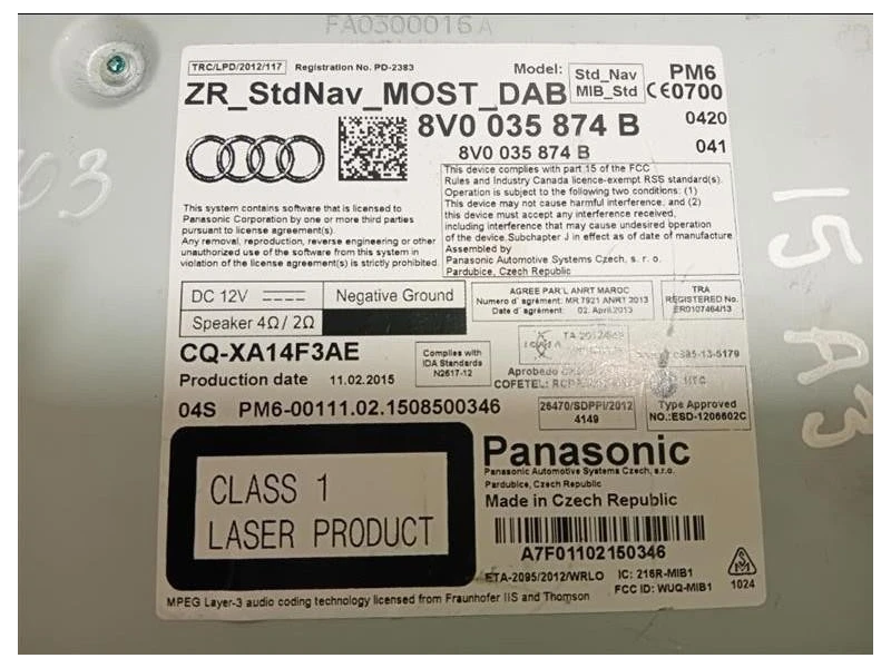 Navigatore Satellitare 8V0035874B Audi A3 8VA Sportback 2012