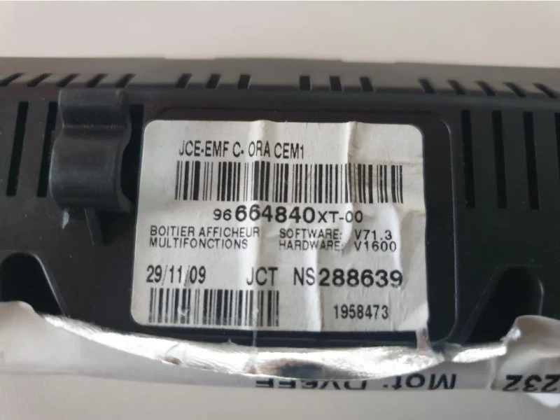 Display Check Control 96664840XT-00 Citroen C3 III 2016