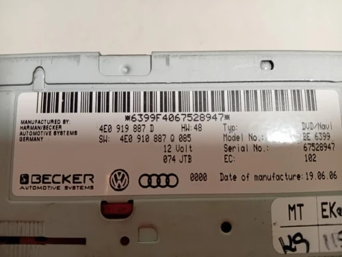 Navigatore Satellitare 4L0910730JX Audi Q7 4LB 2006