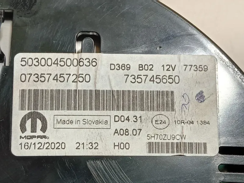 Display Check Control 07357457250 Fiat 500 C 2015