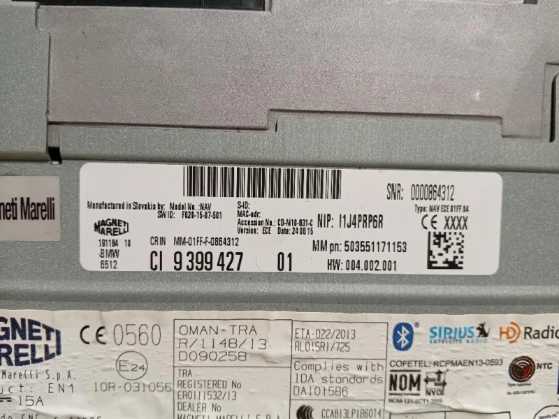 Navigatore Satellitare 9399427 Bmw Serie 1 F20 Berlina 2012