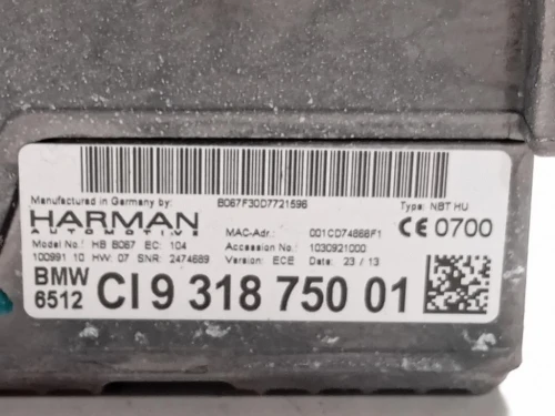 Navigatore Satellitare 931875001 Bmw Serie 5 F10 Berlina 2012