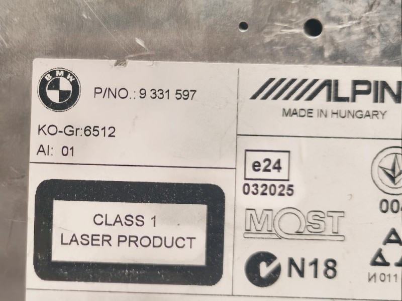 Navigatore Satellitare 9331597 Bmw Serie 5 F10 Berlina 2012