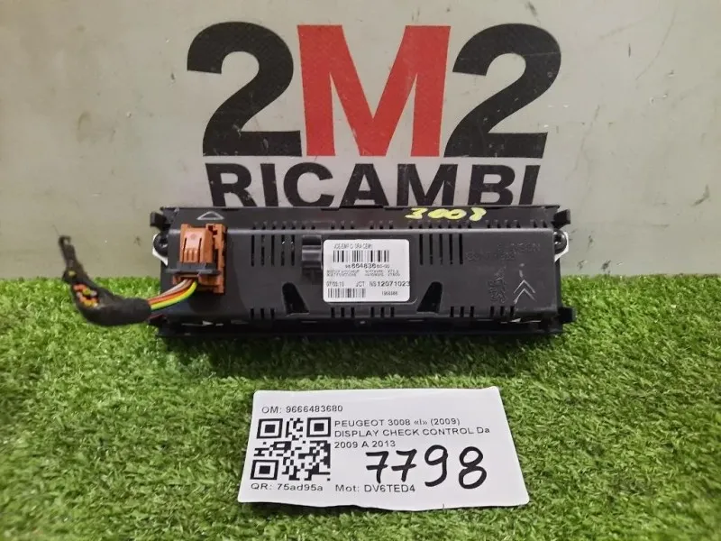 Display Check Control 9666483680 Peugeot 3008 I 2009