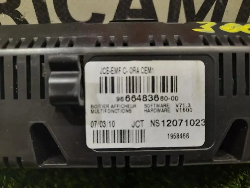 Display Check Control 9666483680 Peugeot 3008 I 2009