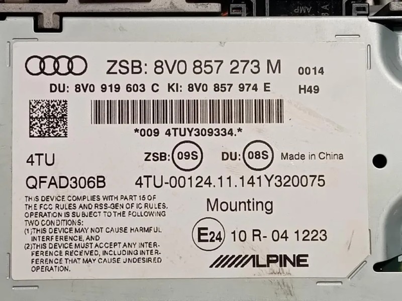 Display DI Navigazione 8V0 857 273 Audi A3 8VA Sportback 2012