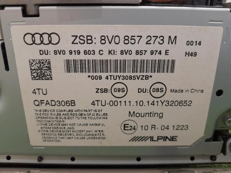 Display DI Navigazione 8V0857273M Audi A3 8VA Sportback 2012