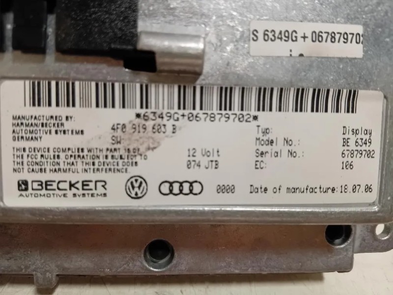 Display DI Navigazione 4F0 919 603 B Audi A6 4GD Avant 2016