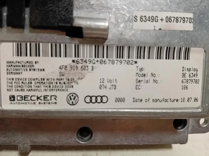 Display DI Navigazione 4F0 919 603 B Audi A6 4GD Avant 2016