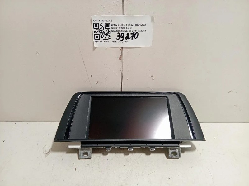 Display DI Navigazione 9262752 02 Bmw Serie 1 F20 Berlina 2012