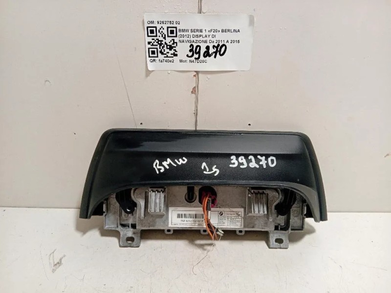 Display DI Navigazione 9262752 02 Bmw Serie 1 F20 Berlina 2012