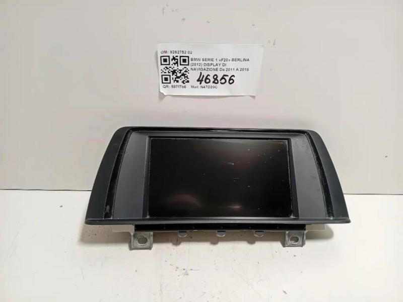 Display DI Navigazione 9262752 02 Bmw Serie 1 F20 Berlina 2012