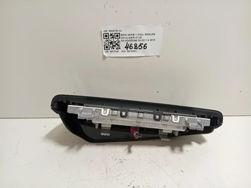 Display DI Navigazione 9262752 02 Bmw Serie 1 F20 Berlina 2012