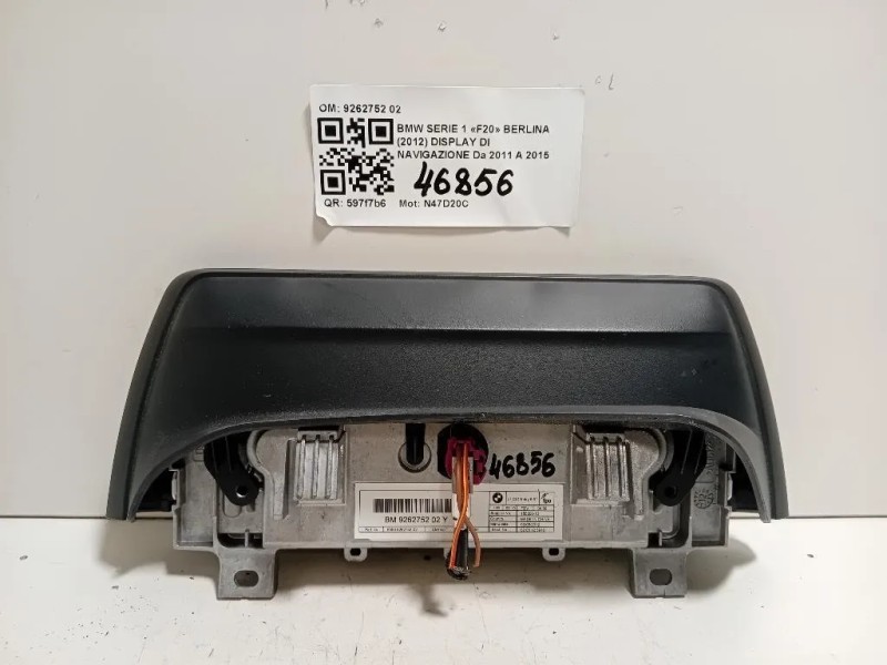 Display DI Navigazione 9262752 02 Bmw Serie 1 F20 Berlina 2012