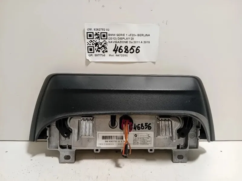 Display DI Navigazione 9262752 02 Bmw Serie 1 F20 Berlina 2012