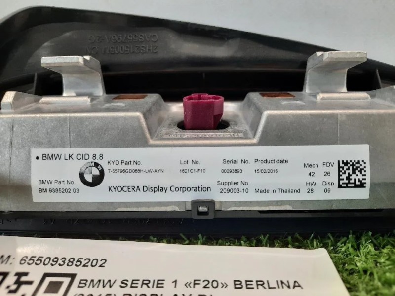 Display DI Navigazione 9385202 03 Bmw Serie 1 F20 Berlina 2015