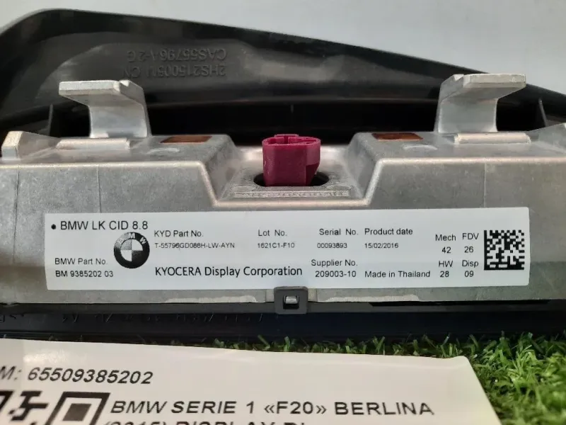 Display DI Navigazione 9385202 03 Bmw Serie 1 F20 Berlina 2015