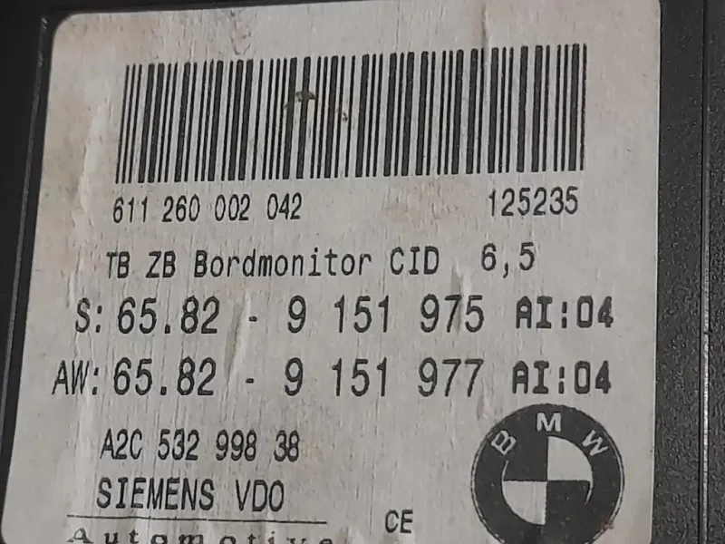 Display DI Navigazione 794100 794100 9151975 9151977 Bmw Serie 5 E60 Berlina 2004