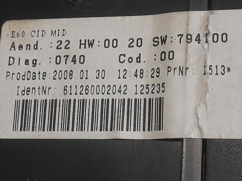 Display DI Navigazione 794100 794100 9151975 9151977 Bmw Serie 5 E60 Berlina 2004