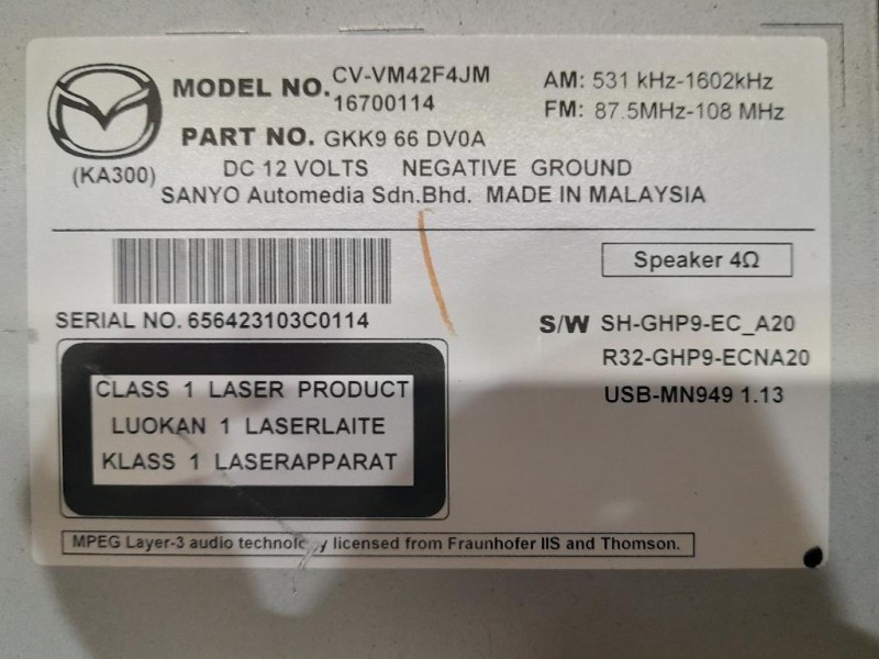 Display DI Navigazione GK2T-18B955-GC Ford KA II 2009