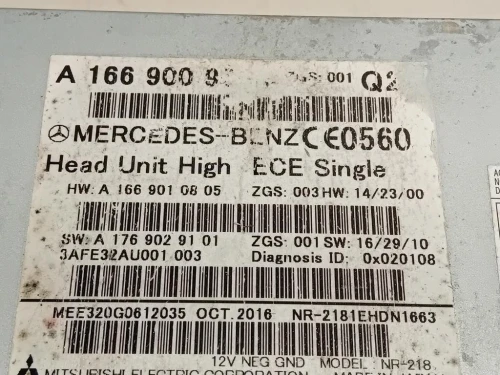 Navigatore Satellitare A 1669009519 Mercedes Classe GLE W166 2015