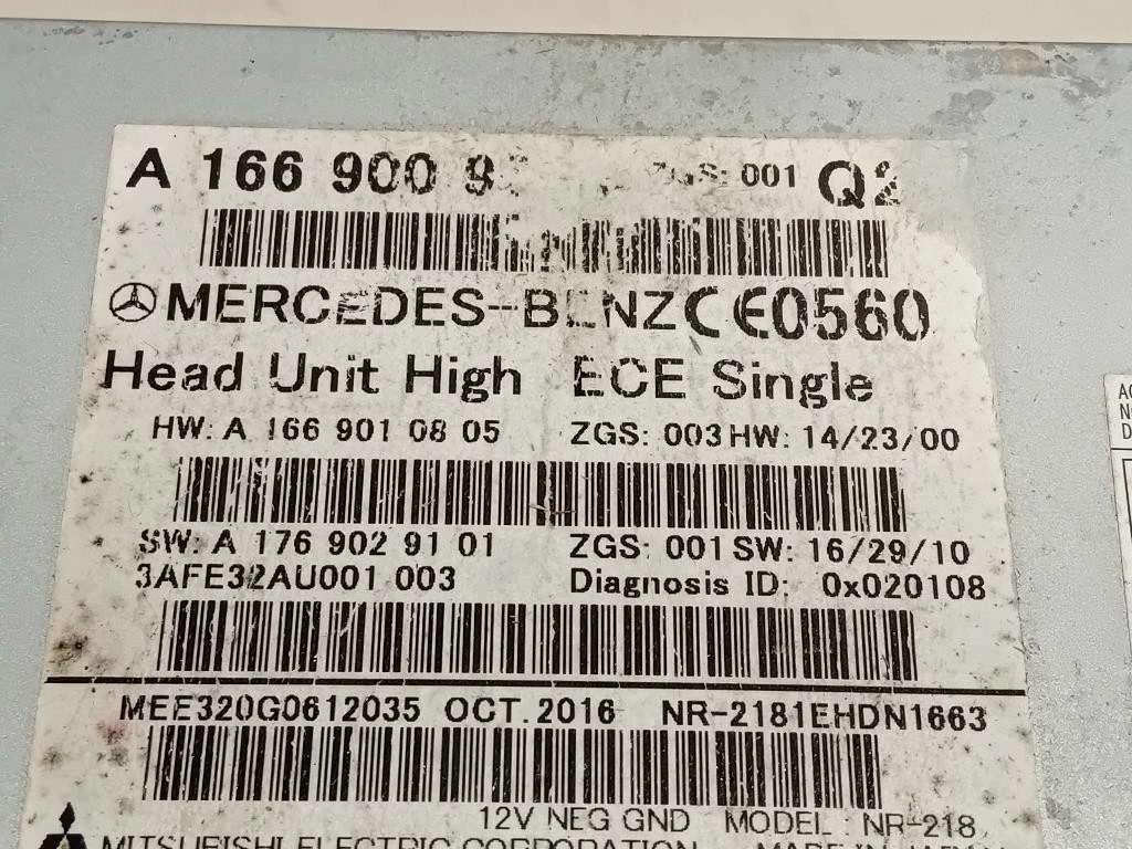 Navigatore Satellitare A 1669009519 Mercedes Classe GLE W166 2015