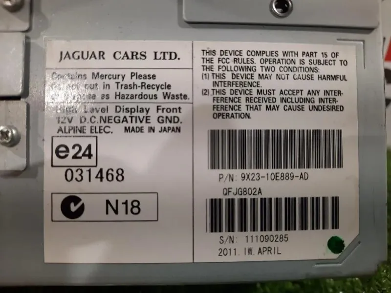 Display DI Navigazione 9X23-10E889-AD Jaguar XF I 2008