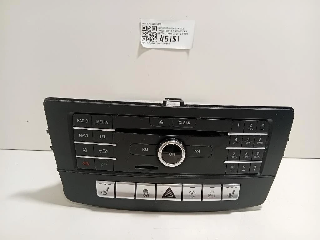 Navigatore Satellitare A 1669009519 Mercedes Classe GLE W166 2015
