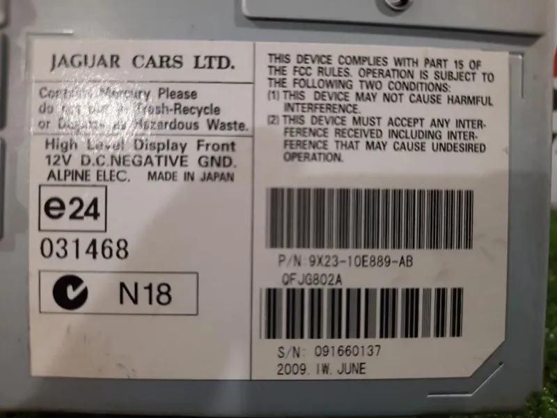 Display DI Navigazione 9X23-10E889-AD Jaguar XF I 2008
