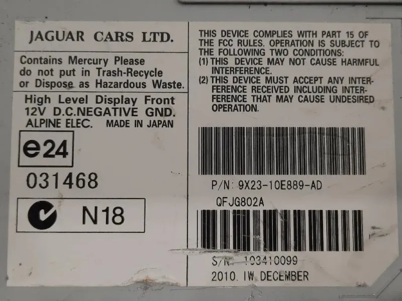 Display DI Navigazione 9X23-10E889-AD Jaguar XF I 2008