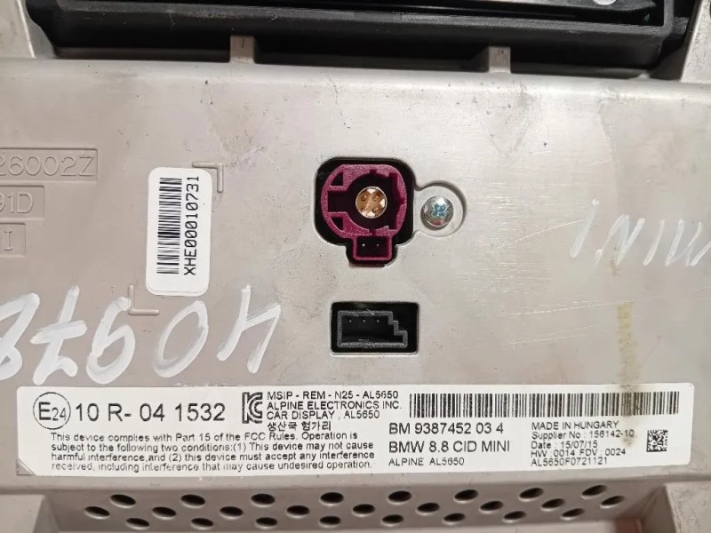 Display DI Navigazione 6131 9354505-02 Mini MINI Cooper F56 2014