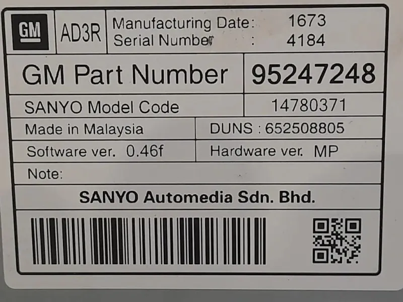 Display DI Navigazione 95247248 Opel Astra J 2010