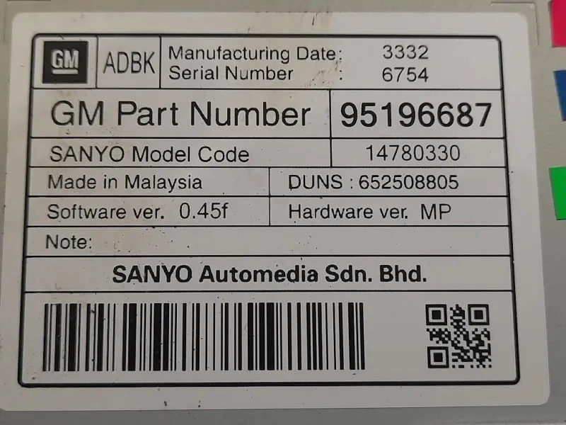 Display DI Navigazione 95196687 Opel Astra J 2010