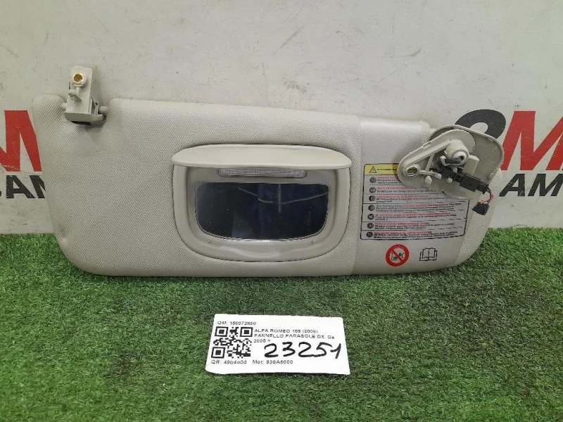 Pannello Parasole DX 156072890 Alfa Romeo 159 2006