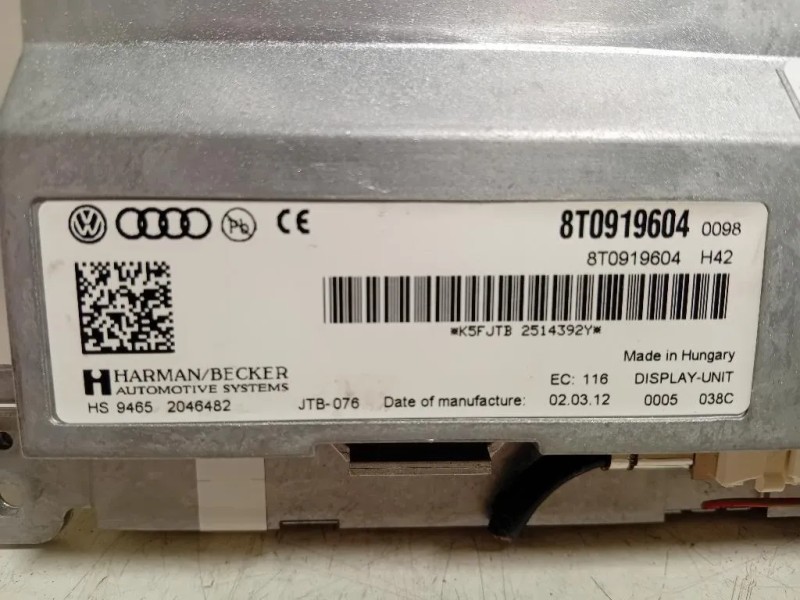 Display Multimediale 8T0 919 604 Audi A4 8K2 2012