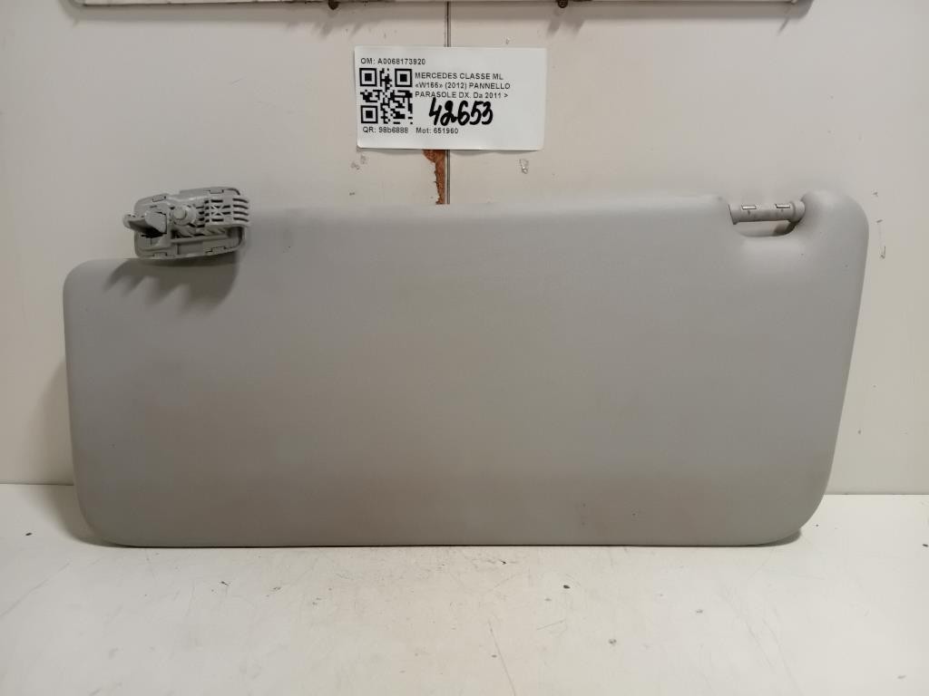 Pannello Parasole DX A0068173920 Mercedes Classe ML W166 2012