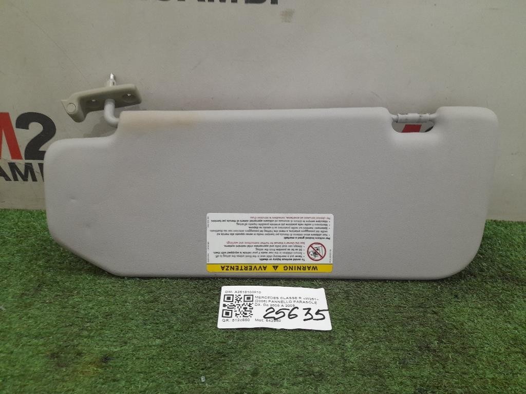 Pannello Parasole DX A2518100810 Mercedes Classe R W251 2006