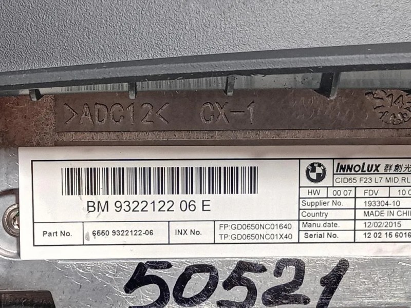 Display Multimediale 932212206 Bmw Serie 1 F20 Berlina 2015