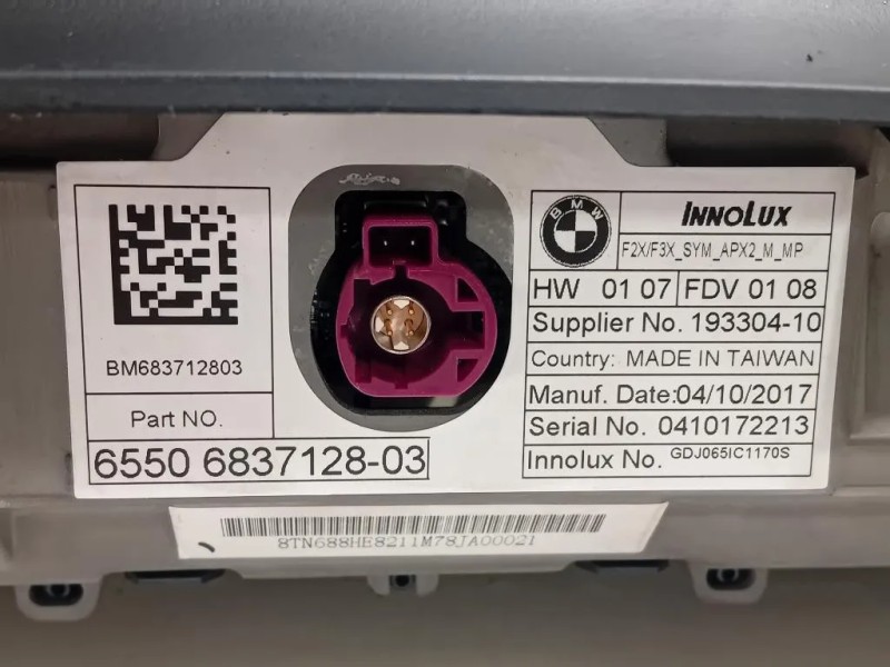 Display Multimediale 65506837128-03 Bmw Serie 1 F20 Berlina 2015